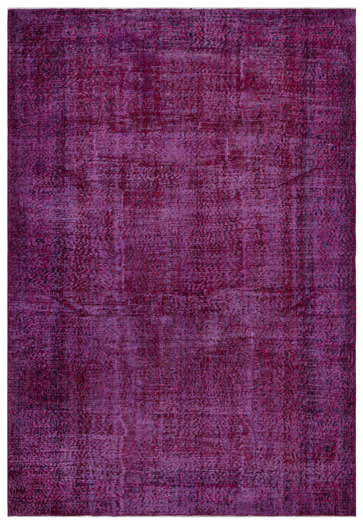 Fuchsia Over Dyed Vintage Rug 6&#39;7&#39;&#39; x 9&#39;7&#39;&#39; ft 201 x 292 cm