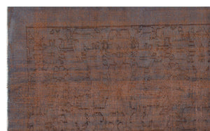 Brown Over Dyed Vintage Rug 5'1'' x 8'5'' ft 156 x 257 cm