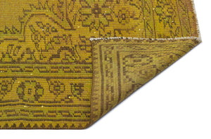 Yellow Over Dyed Vintage Rug 5'10'' x 9'5'' ft 177 x 288 cm