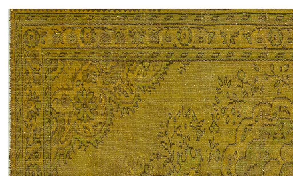 Yellow Over Dyed Vintage Rug 5'10'' x 9'5'' ft 177 x 288 cm