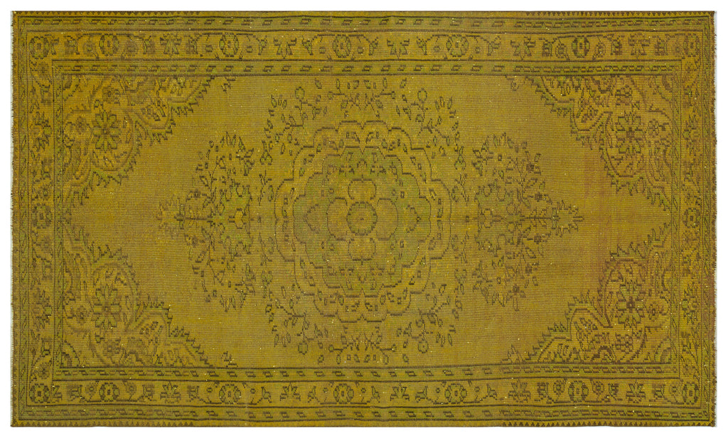 Yellow Over Dyed Vintage Rug 5'10'' x 9'5'' ft 177 x 288 cm
