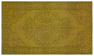 Yellow Over Dyed Vintage Rug 5'10'' x 9'5'' ft 177 x 288 cm