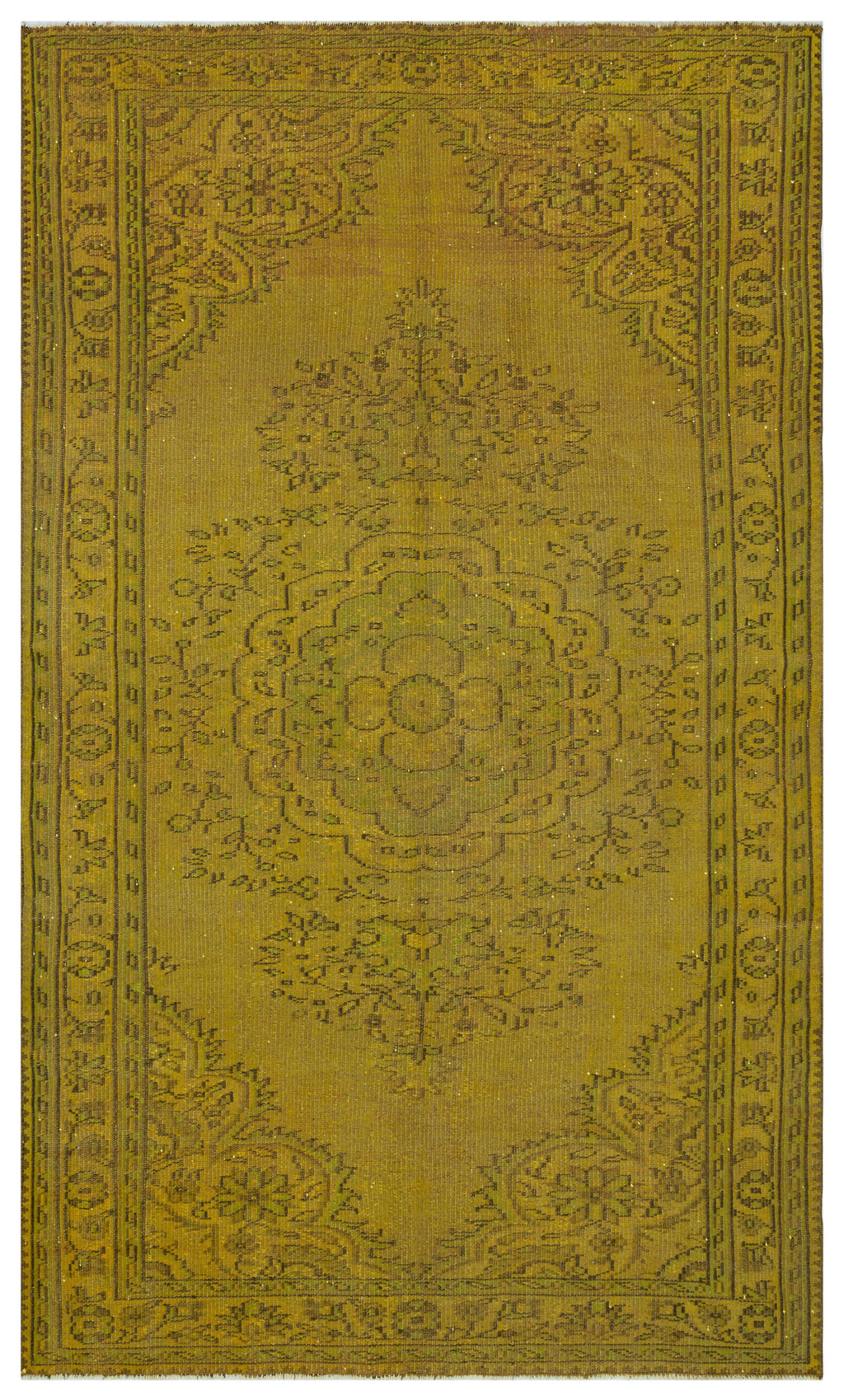 Yellow Over Dyed Vintage Rug 5'10'' x 9'5'' ft 177 x 288 cm