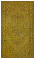 Yellow Over Dyed Vintage Rug 5'10'' x 9'5'' ft 177 x 288 cm