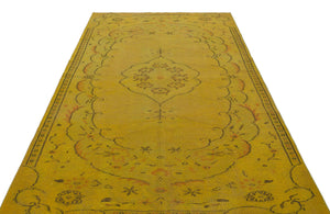 Yellow Over Dyed Vintage Rug 5'3'' x 8'2'' ft 161 x 248 cm