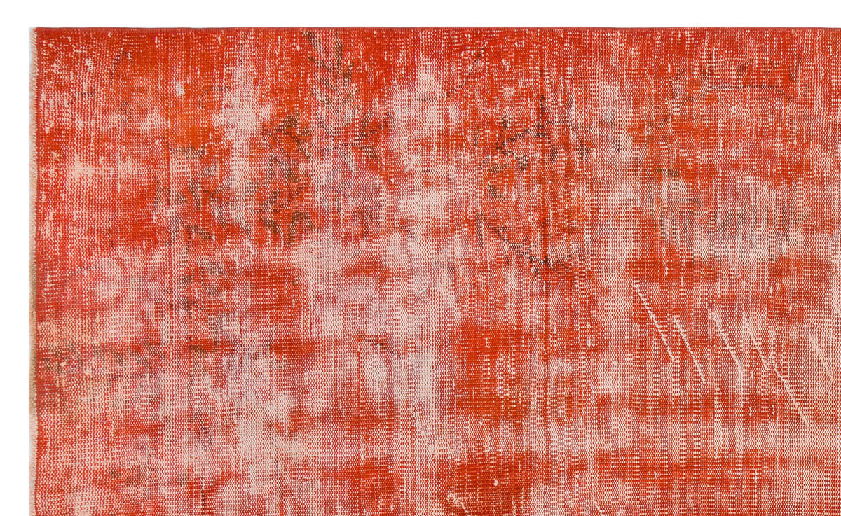 Orange Over Dyed Vintage Rug 4&#39;11&#39;&#39; x 8&#39;4&#39;&#39; ft 151 x 253 cm