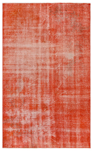 Orange Over Dyed Vintage Rug 4'11'' x 8'4'' ft 151 x 253 cm