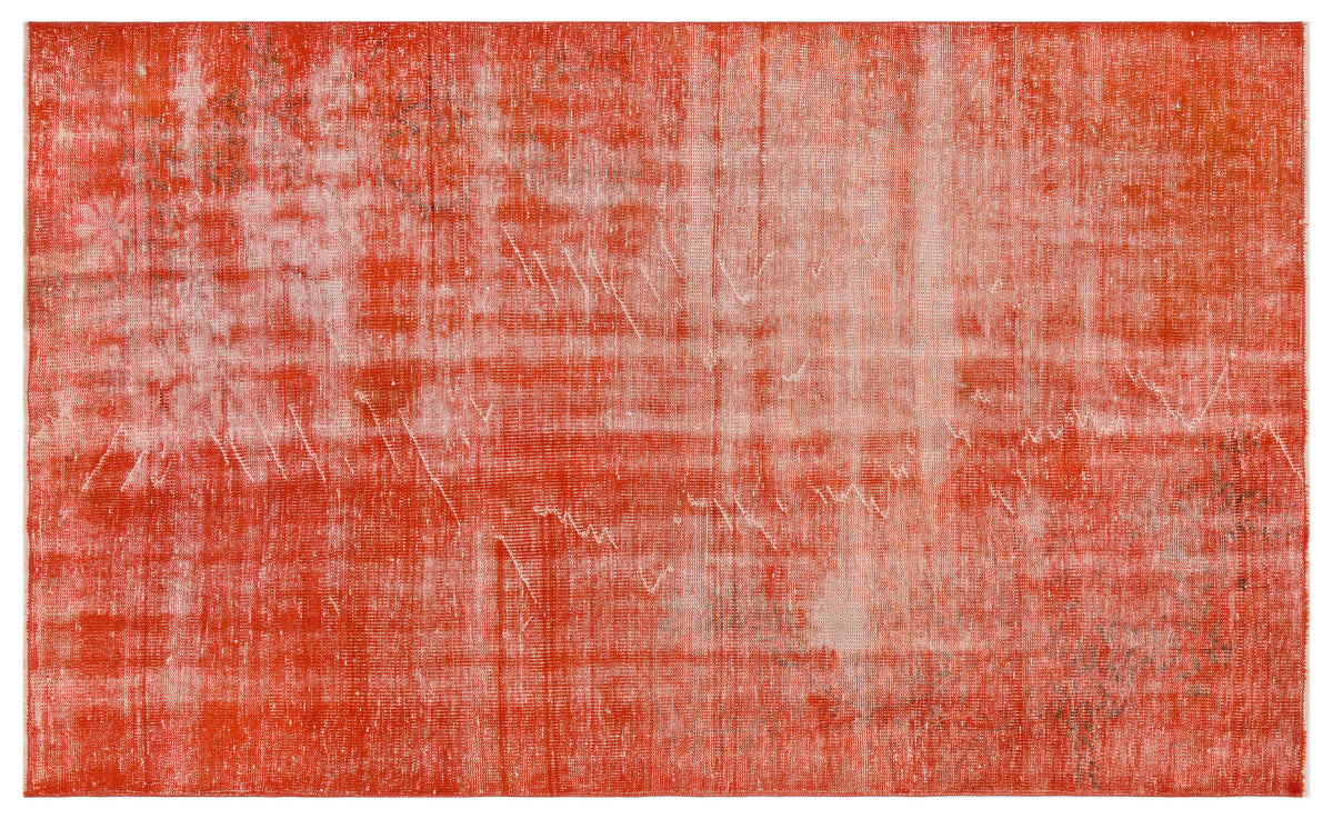 Orange Over Dyed Vintage Rug 4&#39;11&#39;&#39; x 8&#39;4&#39;&#39; ft 151 x 253 cm