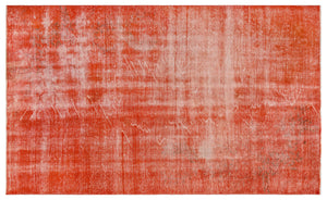 Orange Over Dyed Vintage Rug 4'11'' x 8'4'' ft 151 x 253 cm