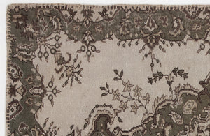 Beige Over Dyed Vintage Rug 3'11'' x 6'3'' ft 120 x 190 cm