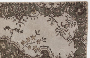 Beige Over Dyed Vintage Rug 3'11'' x 6'3'' ft 120 x 190 cm