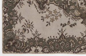 Beige Over Dyed Vintage Rug 3'11'' x 6'3'' ft 120 x 190 cm
