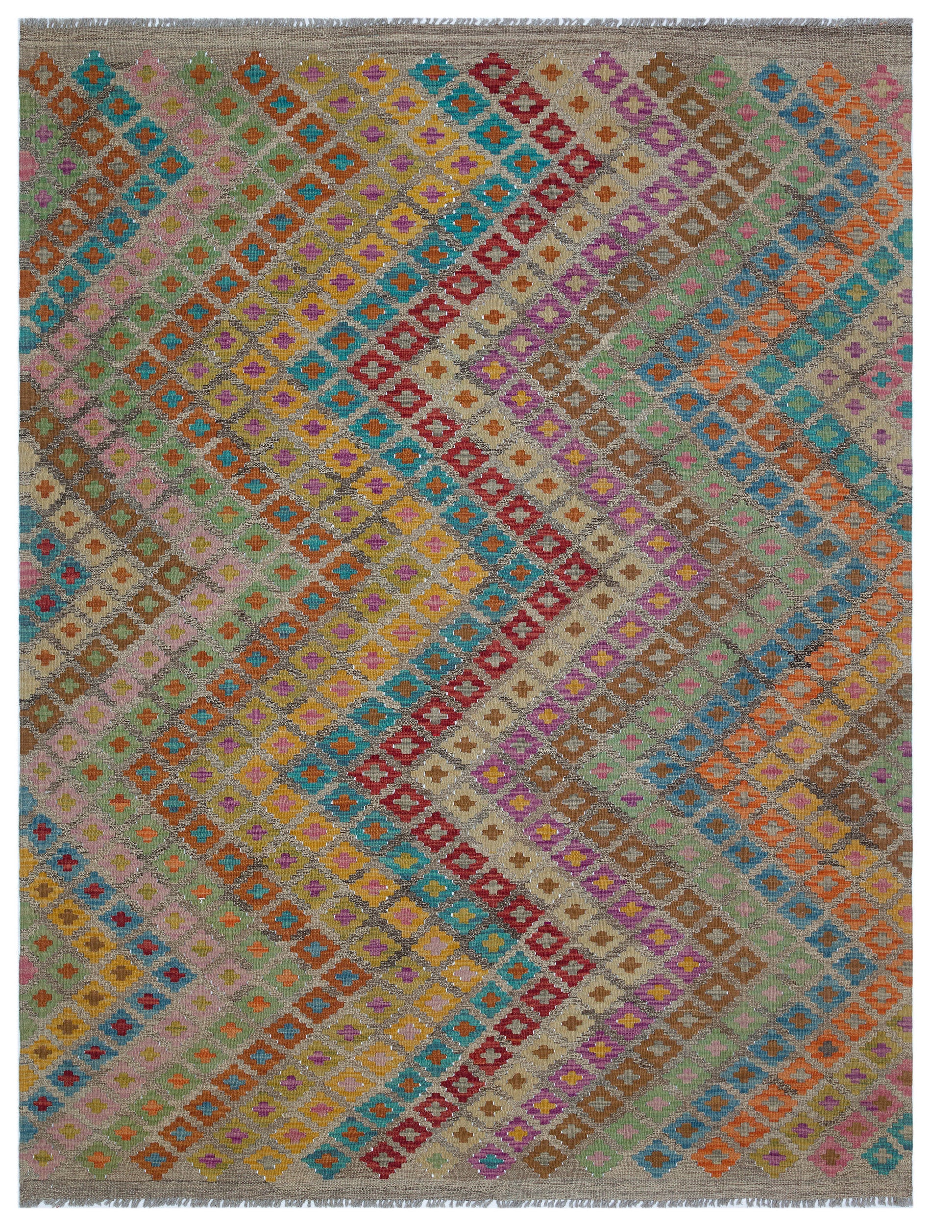 Naturel Over Dyed Kandahar Rug 5'10'' x 7'8'' ft 177 x 233 cm