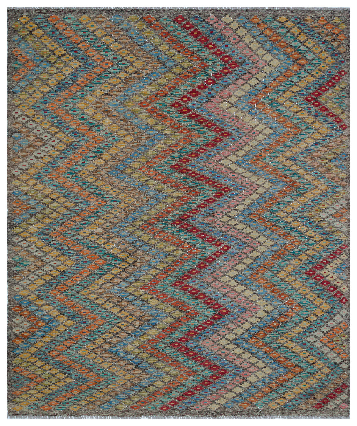 Naturel Over Dyed Kandahar Rug 6&#39;9&#39;&#39; x 8&#39;1&#39;&#39; ft 207 x 246 cm