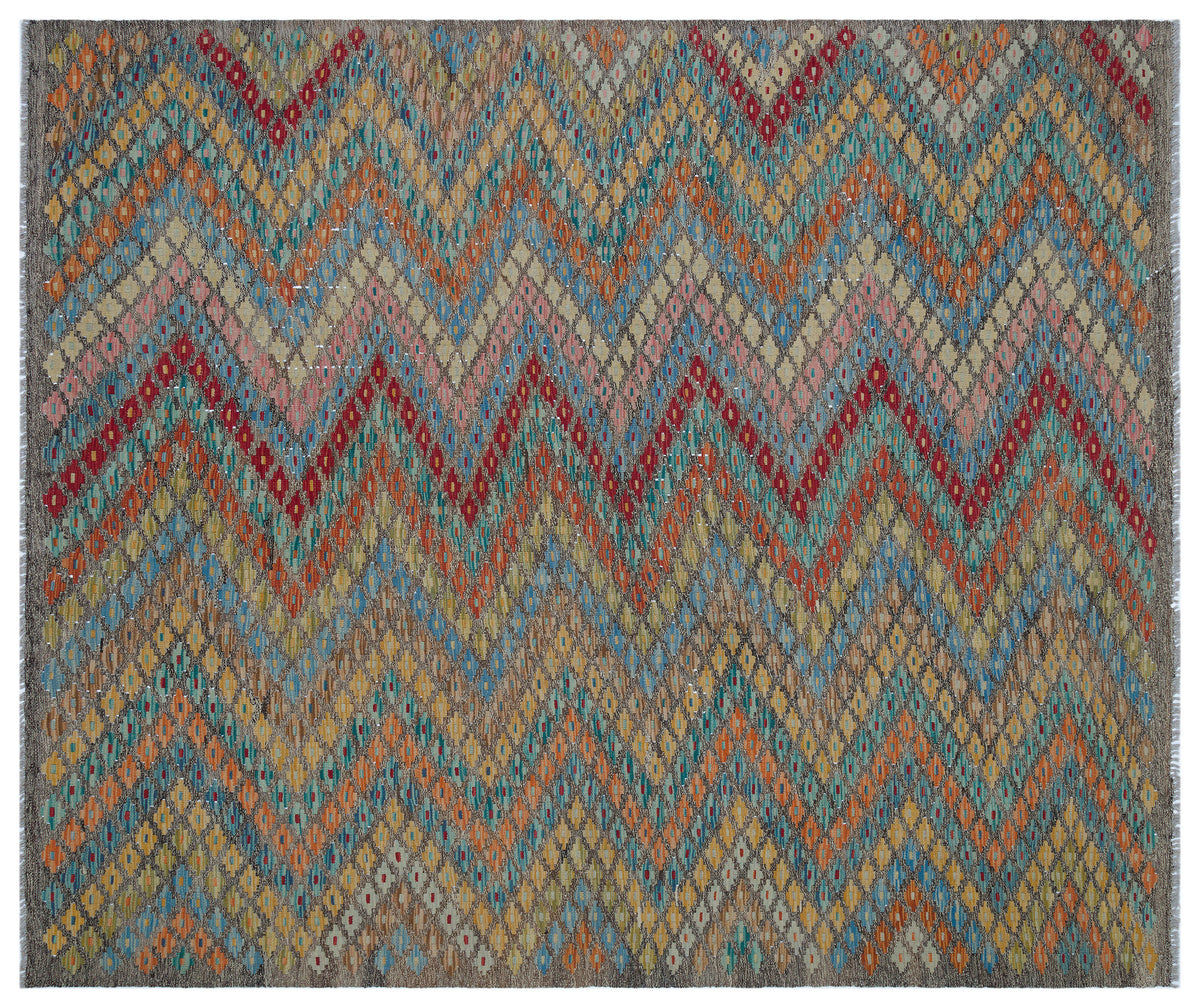 Naturel Over Dyed Kandahar Rug 6&#39;9&#39;&#39; x 8&#39;1&#39;&#39; ft 207 x 246 cm