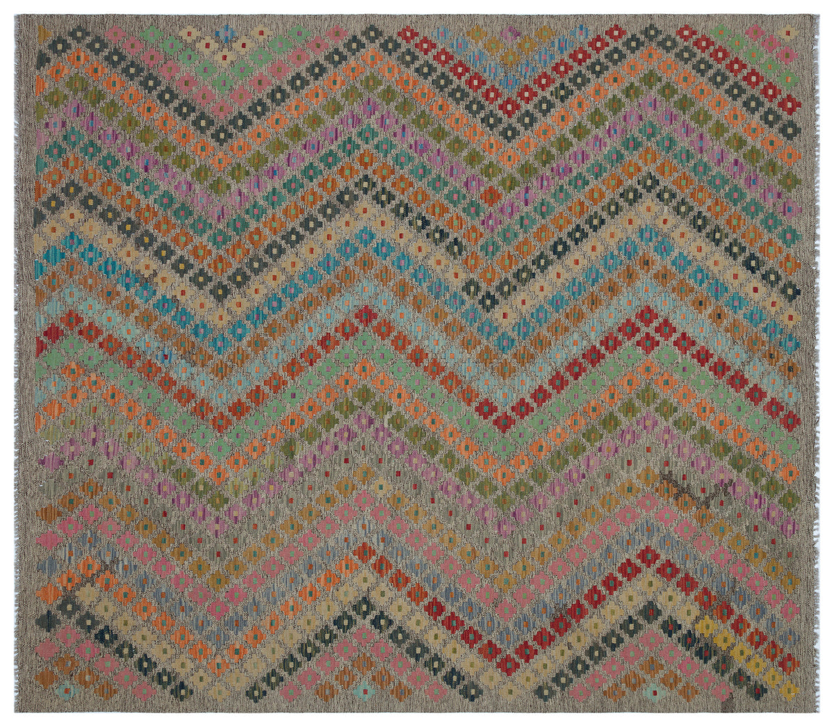 Naturel Over Dyed Kandahar Rug 6&#39;10&#39;&#39; x 7&#39;9&#39;&#39; ft 209 x 237 cm