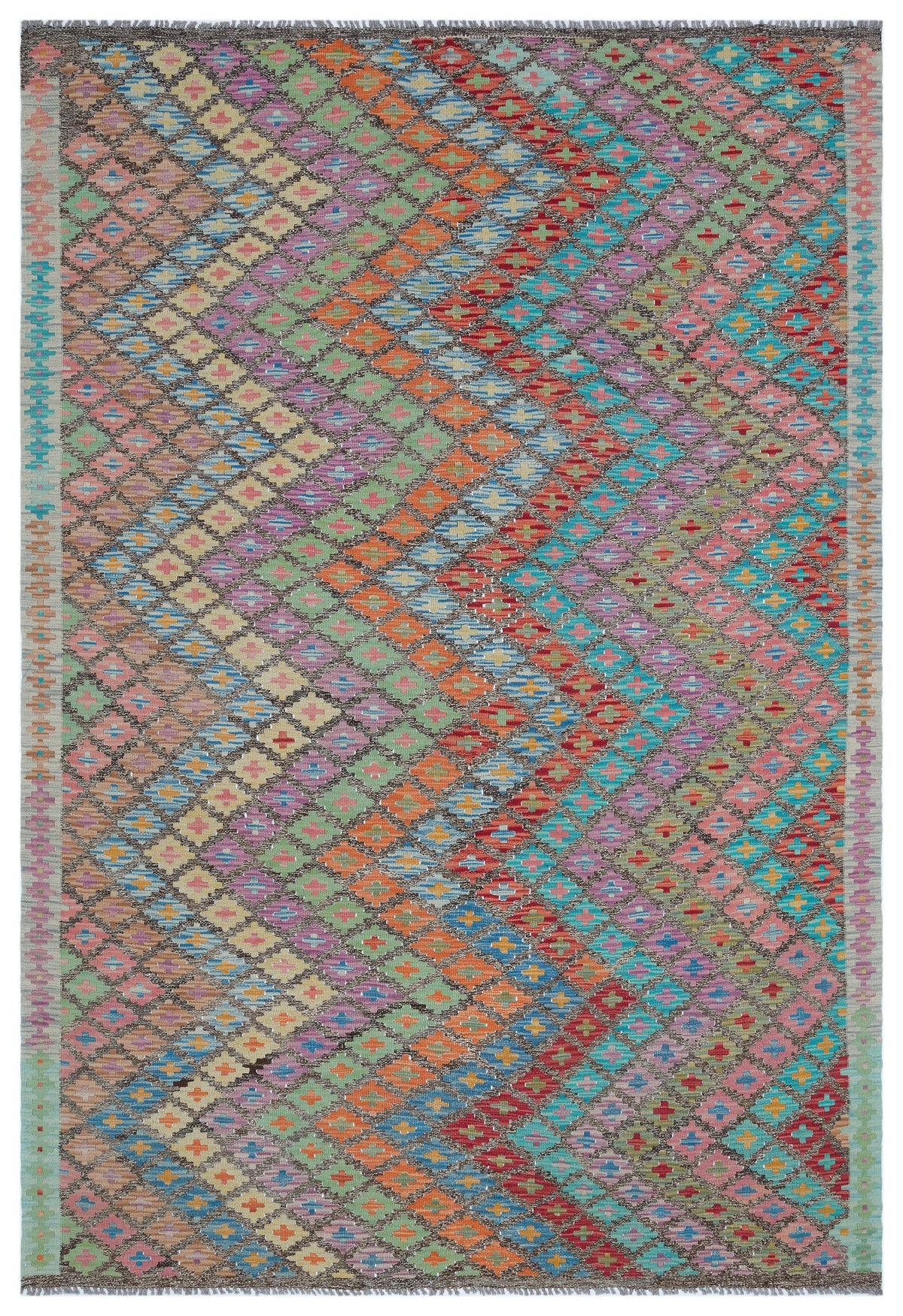 Naturel Over Dyed Kandahar Rug 5&#39;9&#39;&#39; x 8&#39;4&#39;&#39; ft 175 x 255 cm
