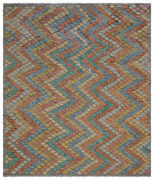 Naturel Over Dyed Kandahar Rug 6'8'' x 7'7'' ft 204 x 232 cm