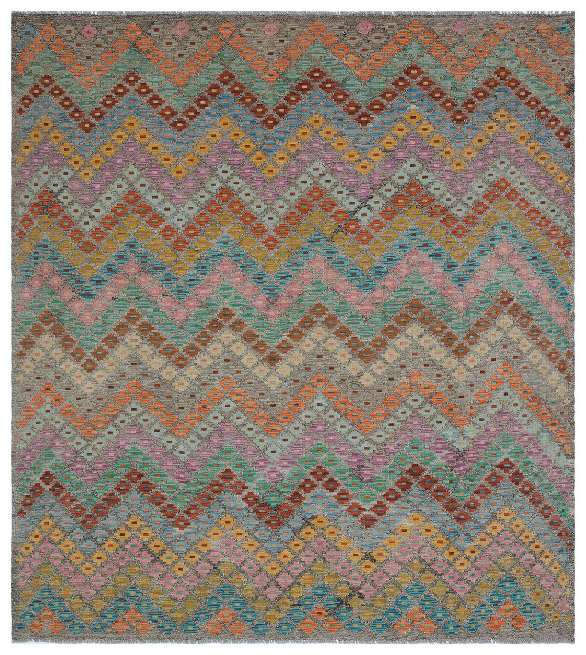 Naturel Over Dyed Kandahar Rug 6&#39;11&#39;&#39; x 7&#39;10&#39;&#39; ft 212 x 239 cm
