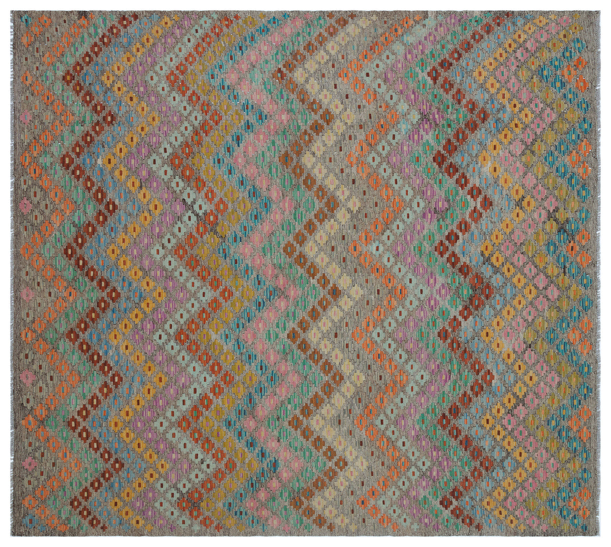 Naturel Over Dyed Kandahar Rug 6&#39;11&#39;&#39; x 7&#39;10&#39;&#39; ft 212 x 239 cm