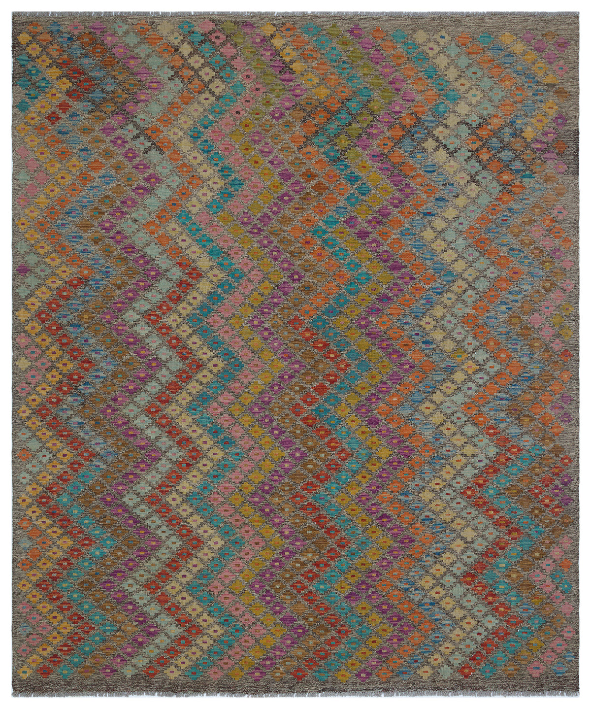 Naturel Over Dyed Kandahar Rug 6&#39;8&#39;&#39; x 7&#39;11&#39;&#39; ft 203 x 242 cm