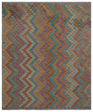 Naturel Over Dyed Kandahar Rug 6'8'' x 7'11'' ft 203 x 242 cm