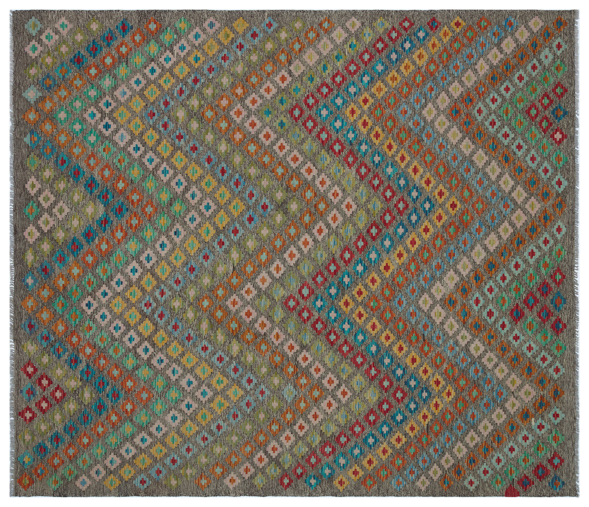 Naturel Over Dyed Kandahar Rug 6&#39;10&#39;&#39; x 7&#39;11&#39;&#39; ft 209 x 242 cm