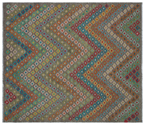 Naturel Over Dyed Kandahar Rug 6'10'' x 7'11'' ft 209 x 242 cm