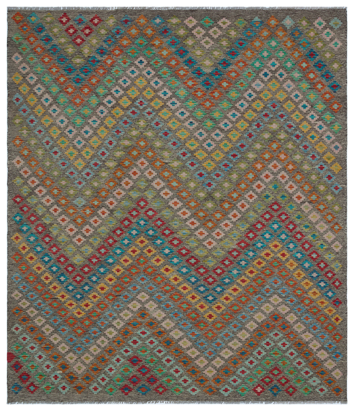 Naturel Over Dyed Kandahar Rug 6&#39;10&#39;&#39; x 7&#39;11&#39;&#39; ft 209 x 242 cm