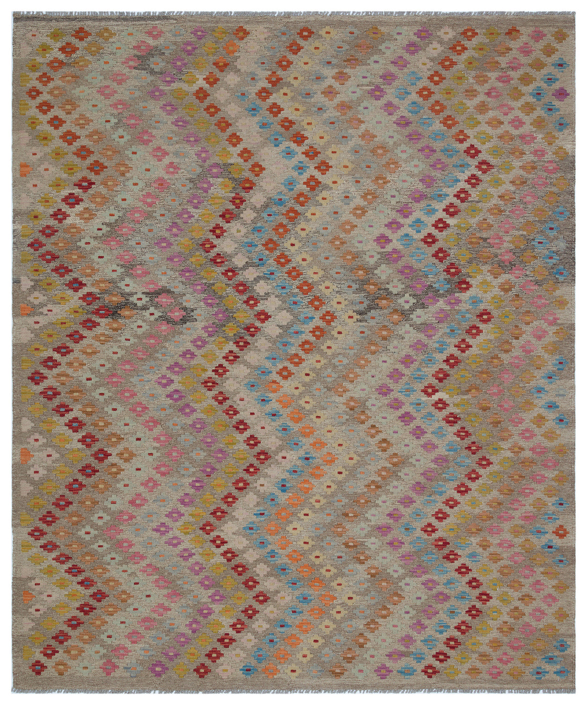 Naturel Over Dyed Kandahar Rug 6&#39;9&#39;&#39; x 7&#39;12&#39;&#39; ft 206 x 243 cm