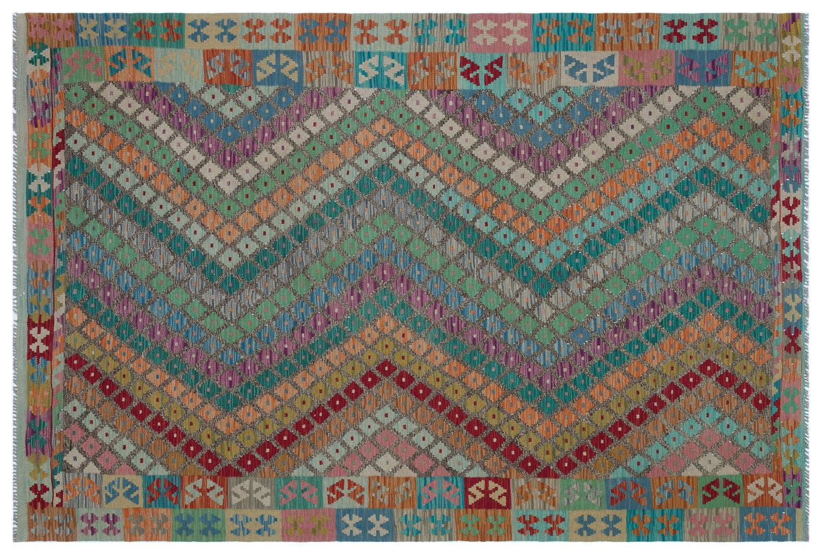 Naturel Over Dyed Kandahar Rug 5&#39;7&#39;&#39; x 8&#39;4&#39;&#39; ft 170 x 253 cm