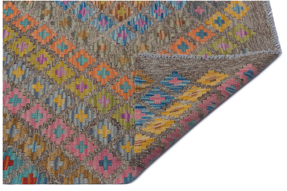 One-of-a-kind Hand Knotted Afghan Wool Kandahar Colorful Area Rug 6&#39;0&#39;&#39; x 8&#39;2&#39;&#39; ft 183 x 249 cm