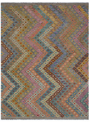 One-of-a-kind Hand Knotted Afghan Wool Kandahar Colorful Area Rug 6'0'' x 8'2'' ft 183 x 249 cm