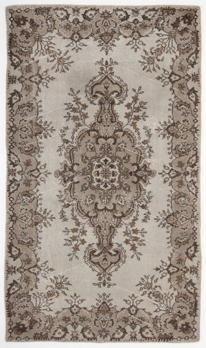 Beige Over Dyed Vintage Rug 3'10'' x 6'9'' ft 118 x 205 cm