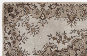 Beige Over Dyed Vintage Rug 3'10'' x 6'9'' ft 118 x 205 cm