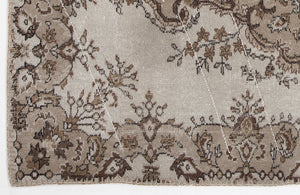 Beige Over Dyed Vintage Rug 3'10'' x 6'9'' ft 118 x 205 cm