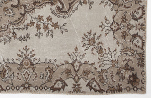 Beige Over Dyed Vintage Rug 3'10'' x 6'9'' ft 118 x 205 cm