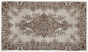 Beige Over Dyed Vintage Rug 3'10'' x 6'9'' ft 118 x 205 cm