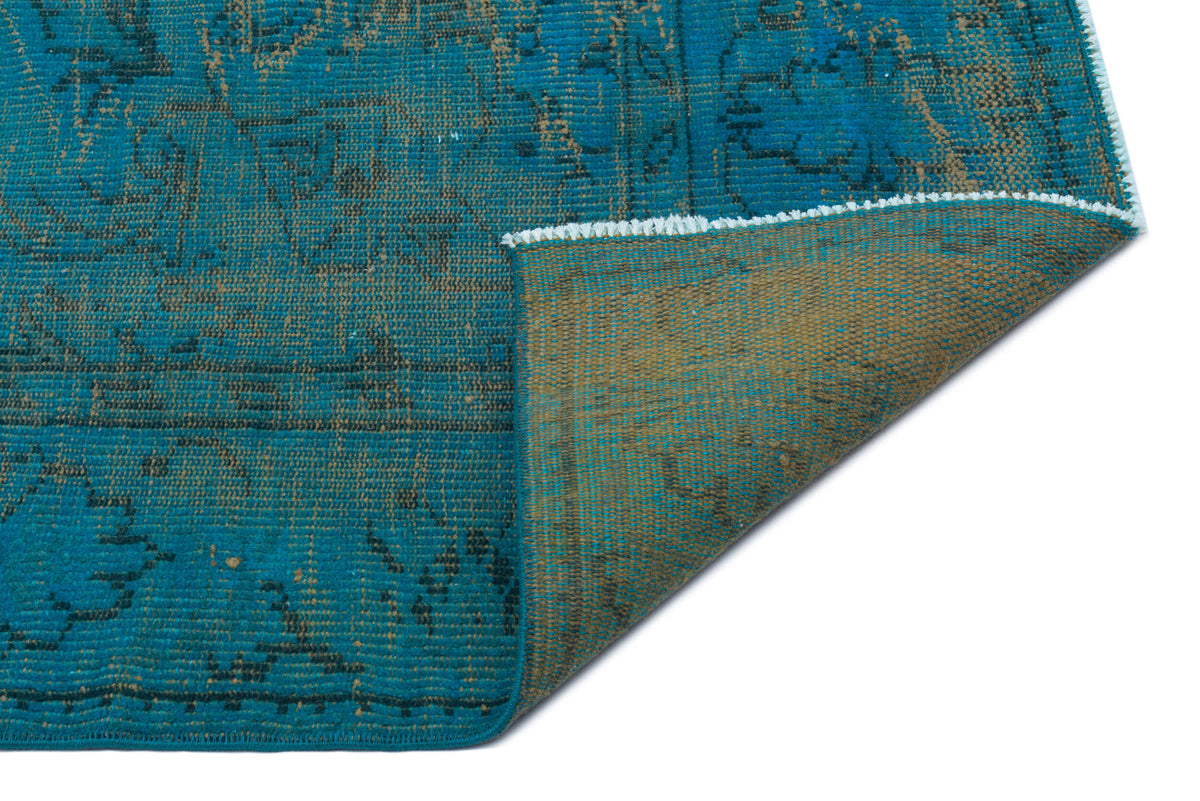 Traditional Design Turquoise Over Dyed Vintage Rug 5&#39;9&#39;&#39; x 8&#39;10&#39;&#39; ft 175 x 270 cm
