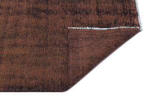 Brown Over Dyed Vintage Rug 5'7'' x 8'9'' ft 170 x 267 cm