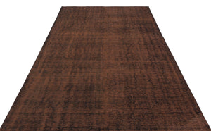 Brown Over Dyed Vintage Rug 5'7'' x 8'9'' ft 170 x 267 cm
