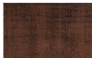 Brown Over Dyed Vintage Rug 5'7'' x 8'9'' ft 170 x 267 cm