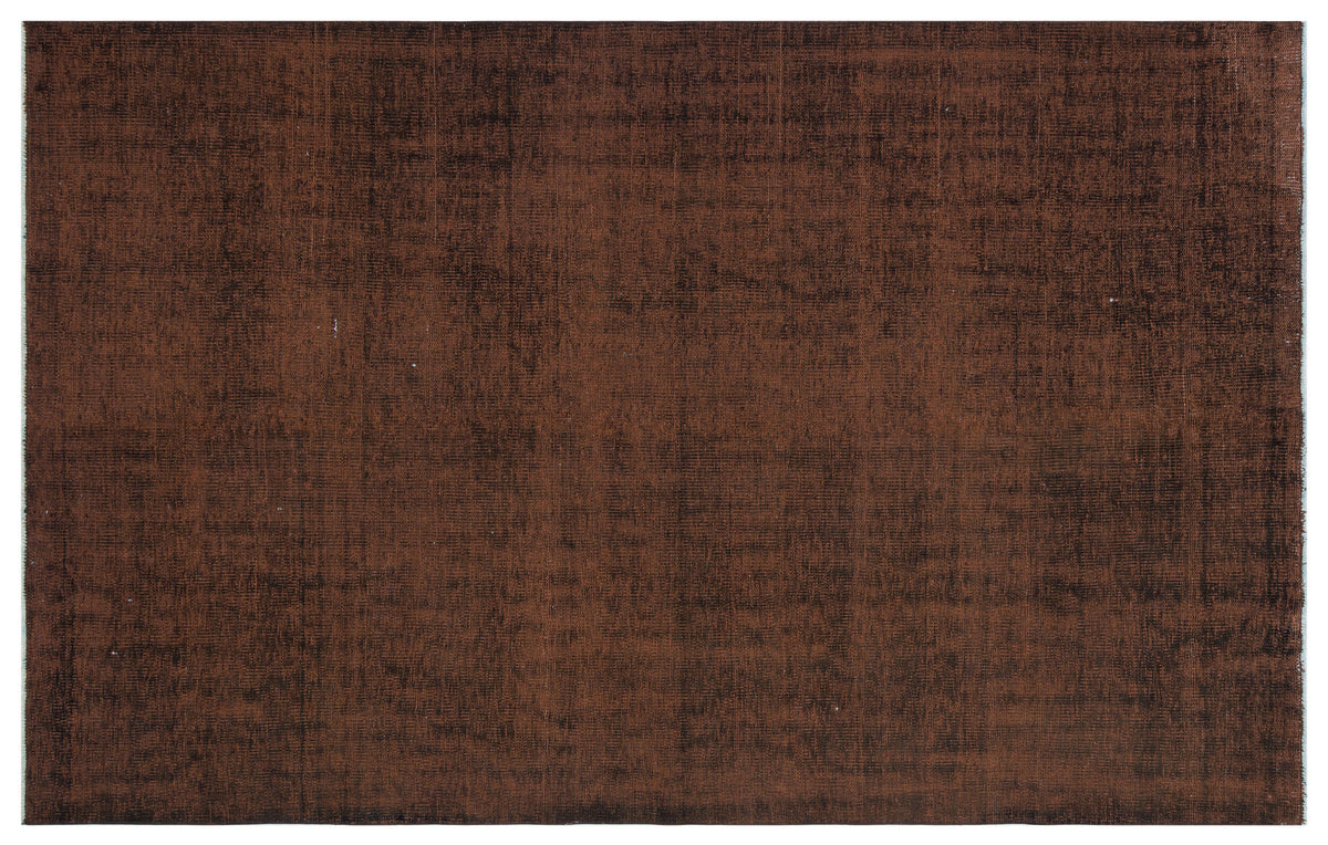 Brown Over Dyed Vintage Rug 5&#39;7&#39;&#39; x 8&#39;9&#39;&#39; ft 170 x 267 cm