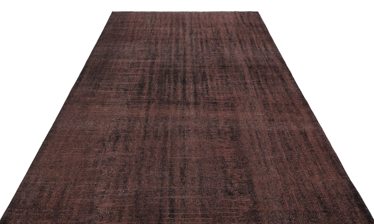 Brown Over Dyed Vintage Rug 5&#39;11&#39;&#39; x 9&#39;12&#39;&#39; ft 181 x 304 cm