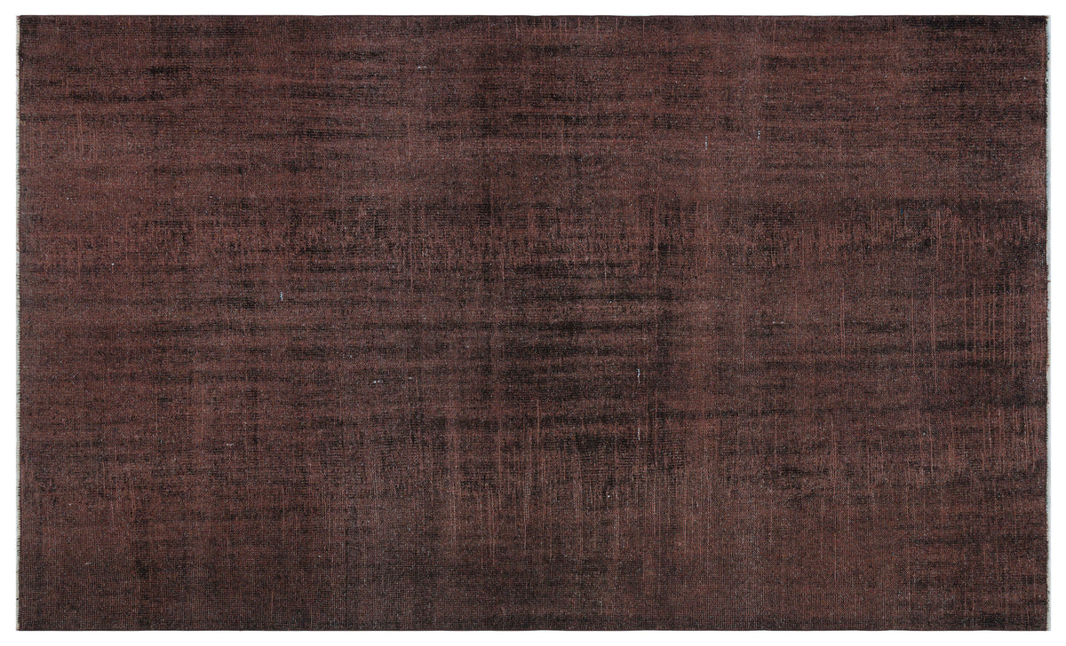 Brown Over Dyed Vintage Rug 5&#39;11&#39;&#39; x 9&#39;12&#39;&#39; ft 181 x 304 cm