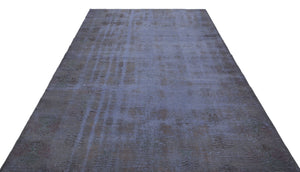 Distressed Gray Over Dyed Vintage Rug 6'0'' x 8'9'' ft 183 x 267 cm