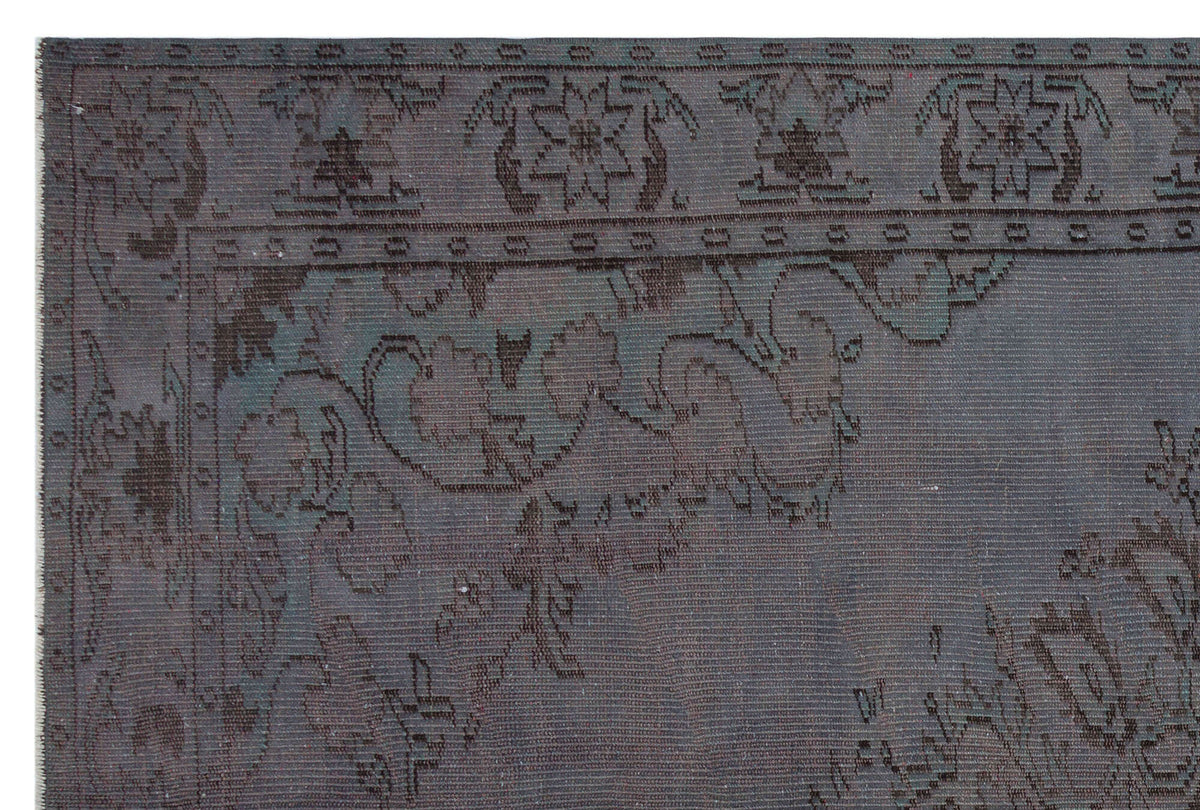 Gray Over Dyed Vintage Rug 6&#39;1&#39;&#39; x 9&#39;2&#39;&#39; ft 186 x 280 cm
