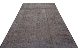 Gray Over Dyed Vintage Rug 5'6'' x 8'4'' ft 168 x 254 cm