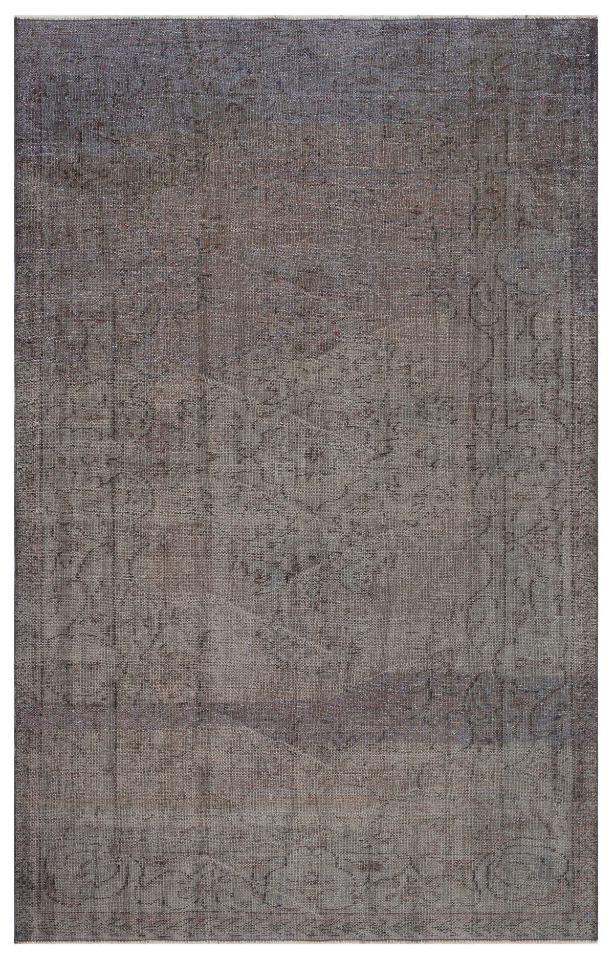 Gray Over Dyed Vintage Rug 5&#39;6&#39;&#39; x 8&#39;4&#39;&#39; ft 168 x 254 cm