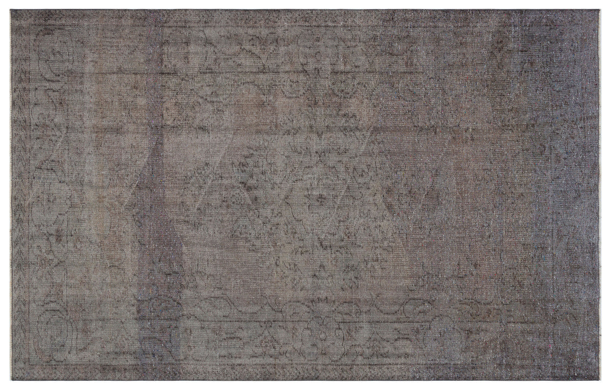 Gray Over Dyed Vintage Rug 5&#39;6&#39;&#39; x 8&#39;4&#39;&#39; ft 168 x 254 cm